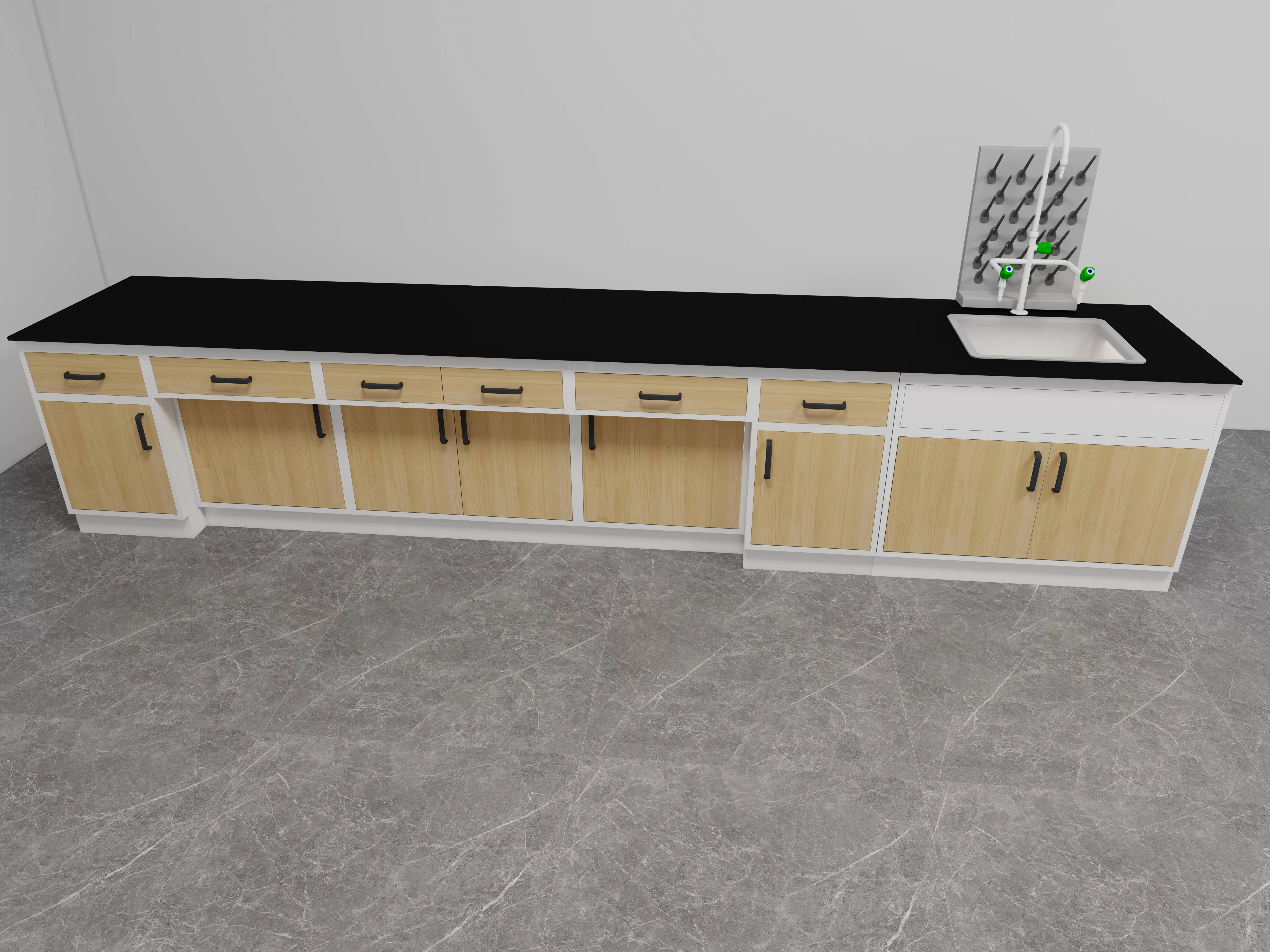 Alcove cabinet wood grain-laboratory furniture