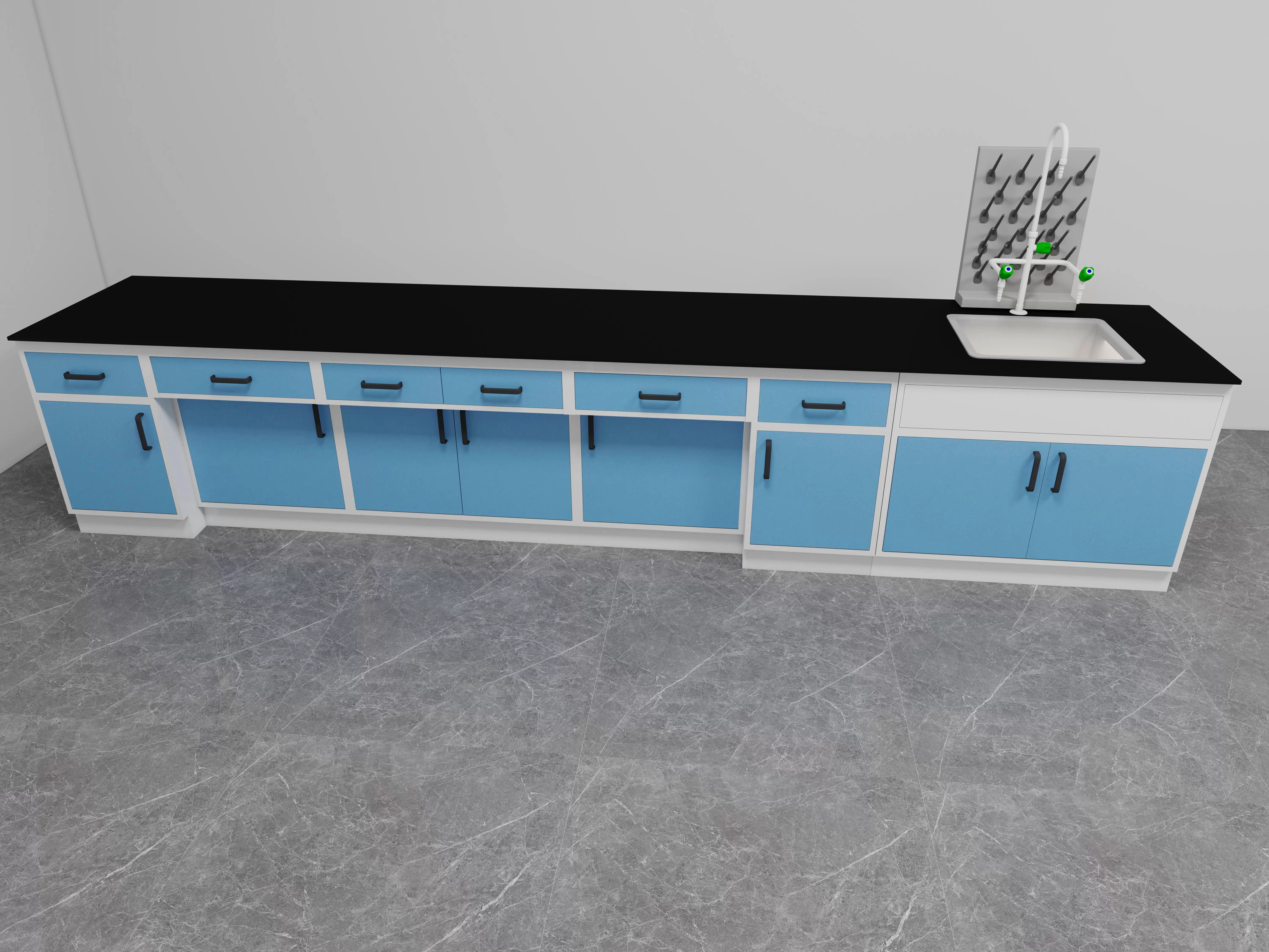 Alcove cabinet sky blue laboratory furniture
