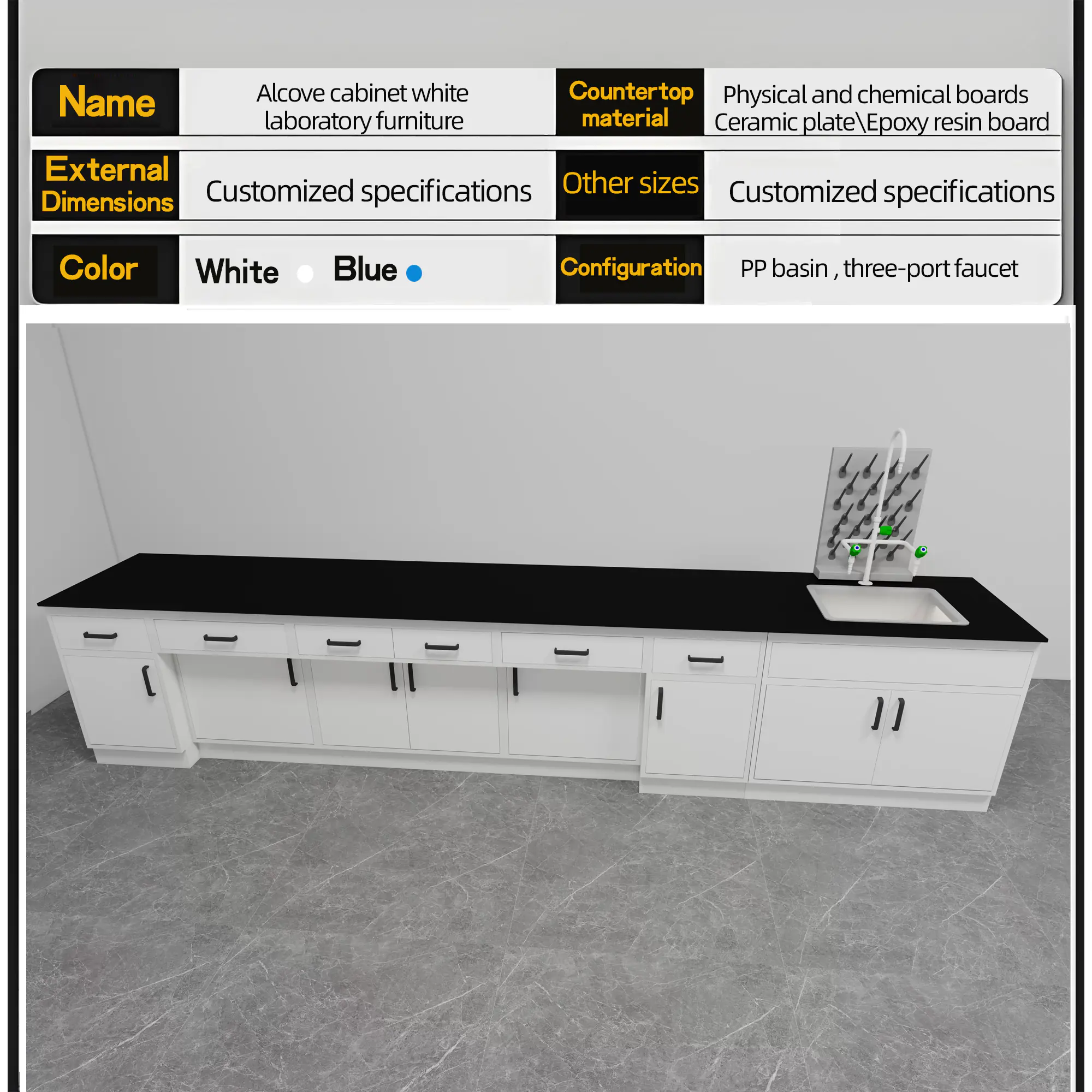Alcove cabinet white laboratory furniture
