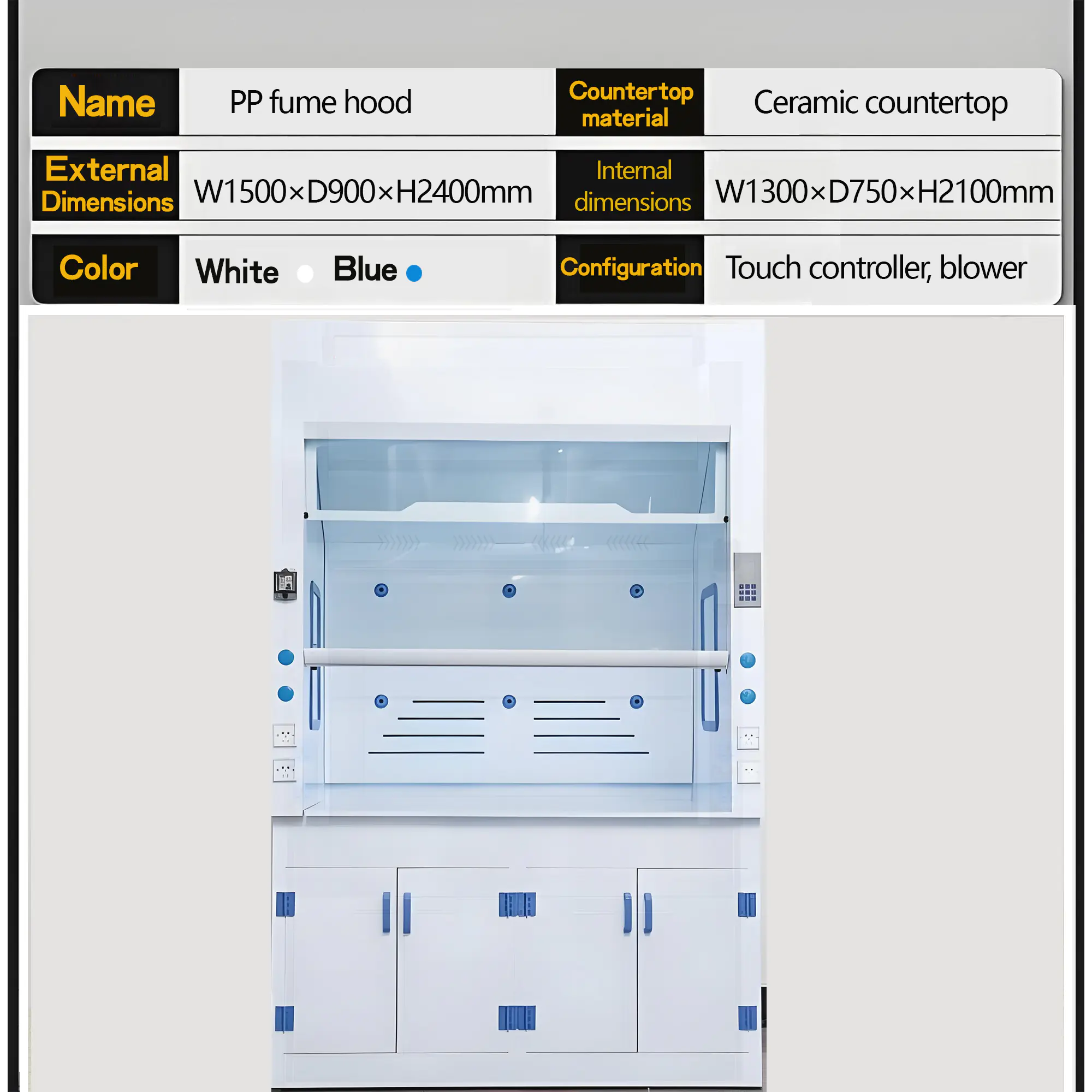 PP acid-base fume hood