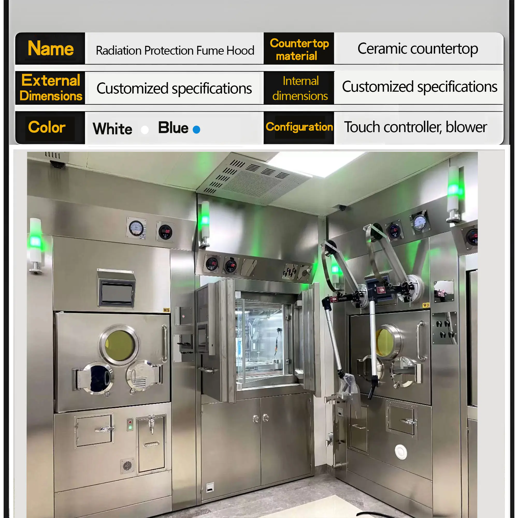 Radiation protection fume hood