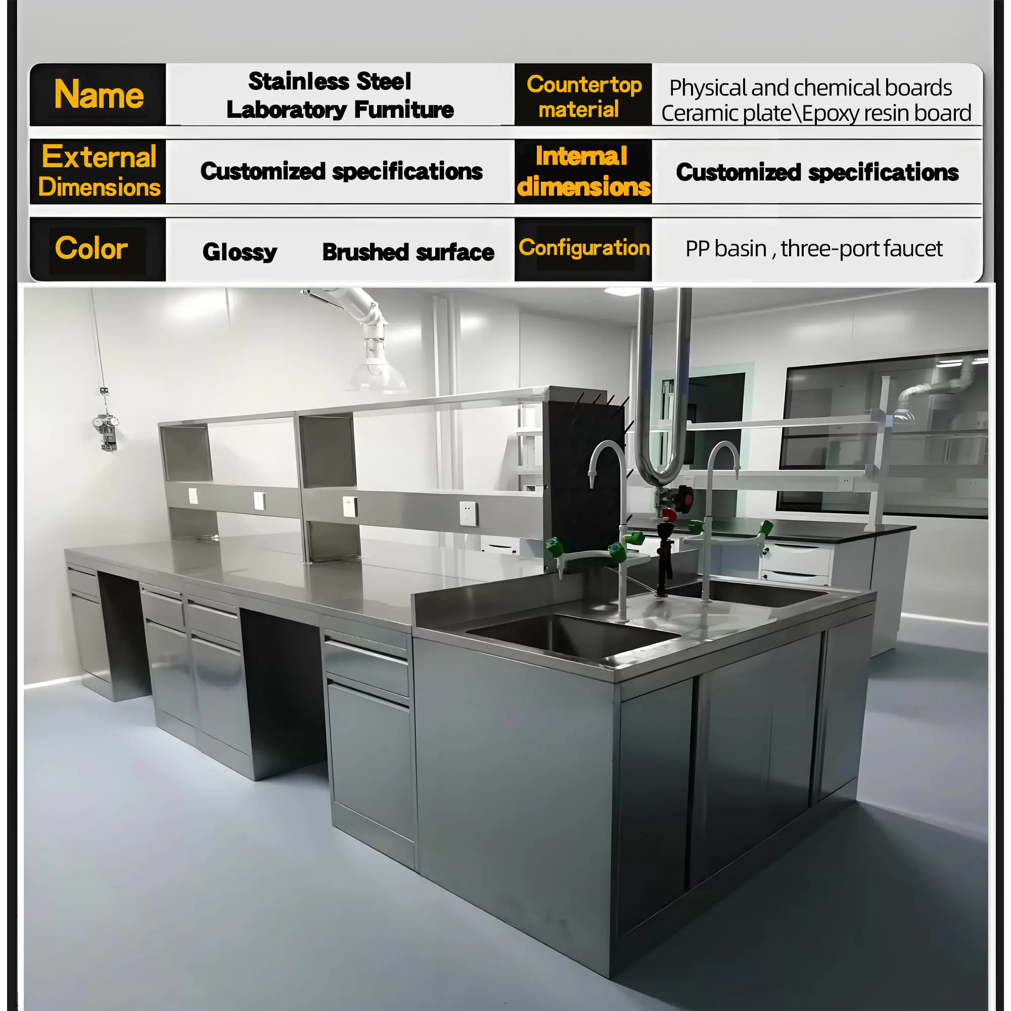 Stainless steel laboratory furniture