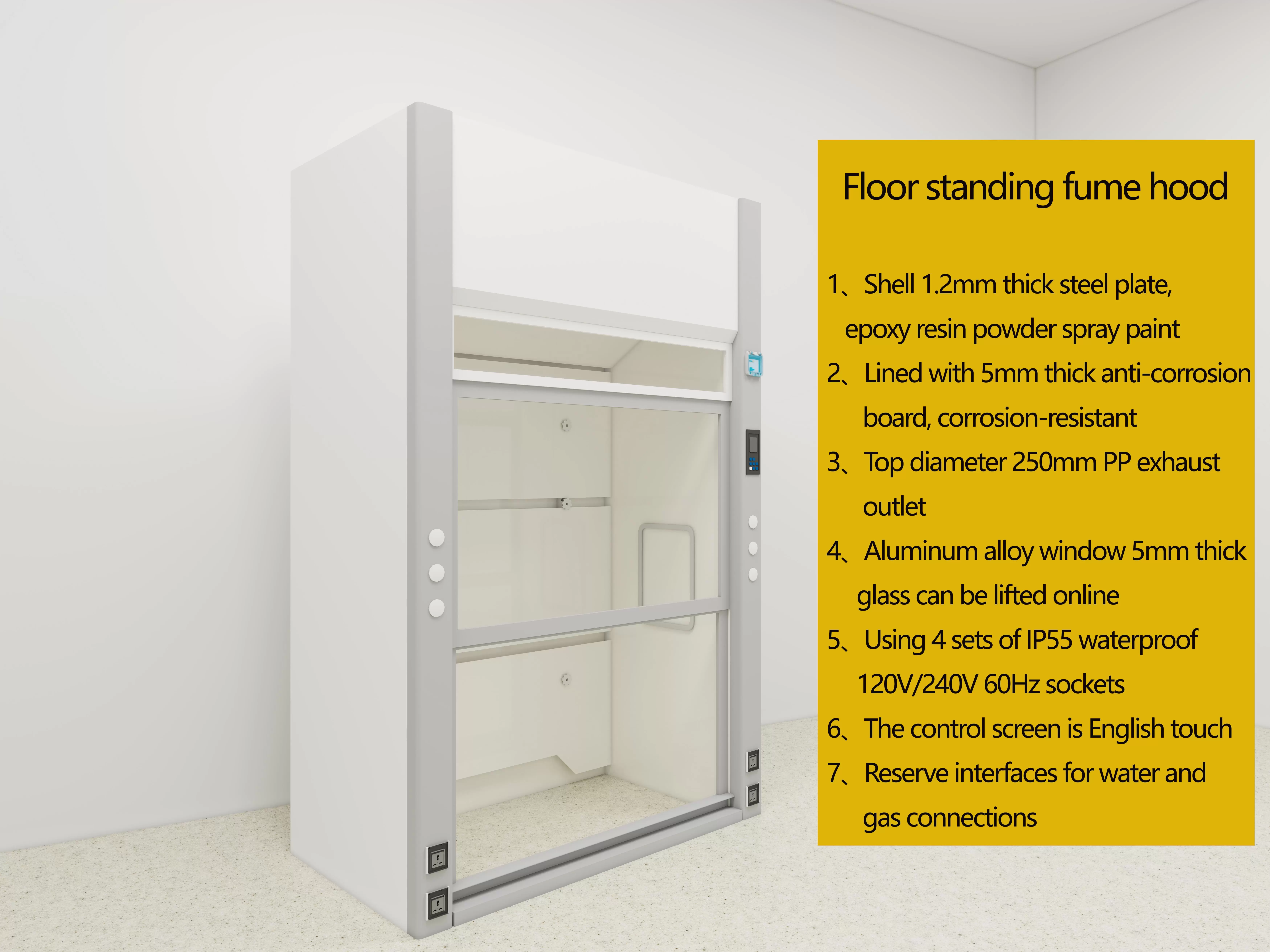 Floor standing fume hood