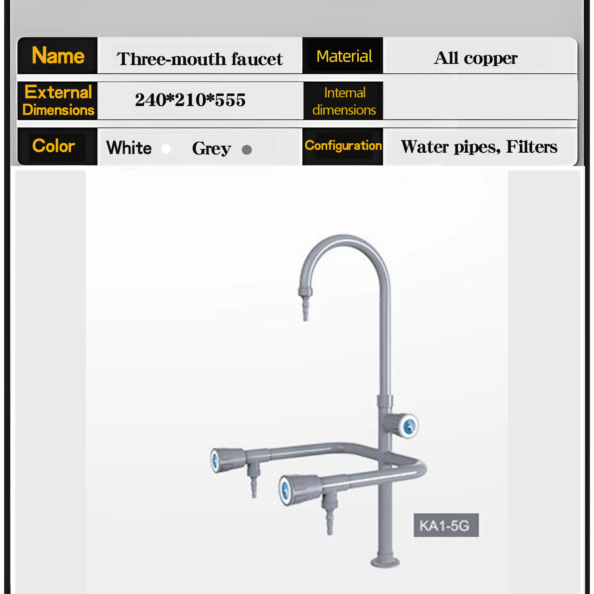 Lab three-mouth faucet